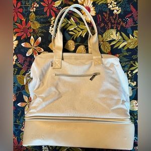 EUC BEiS beige convertible mini weekender with bonus strap!